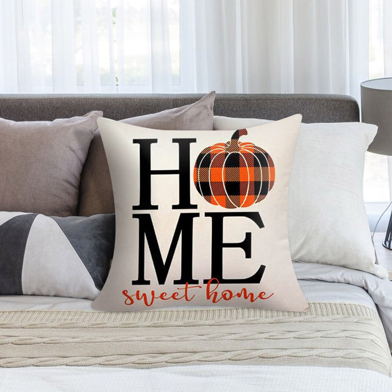 Thanksgiving Throw Pillow Covers - 4-Piece Soft Linen Cushion Case Pillowcase