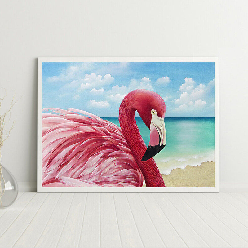 5D Diamond Painting Kit Flamingo Full Round Drill DIY Mosaic Picture Wall Arts