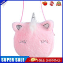 Kids Plush Cartoon Licorne Handbag Zipper Mini Casual Crossbody Bag (Pink)