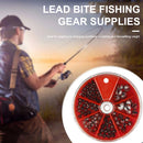 106pcs 7-Size Open Bite Lead Round Fishing Sinkers Weights Set Fishing Tackles