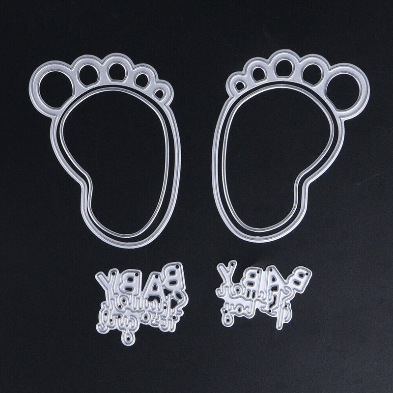 1 Set Metal Feet Circle Letters Embossing Cutting Dies Stencil