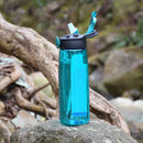 Large Capacity Water Kettle 650ml Outdoor Gym Filter Shaker Bottle (Green) Newly
