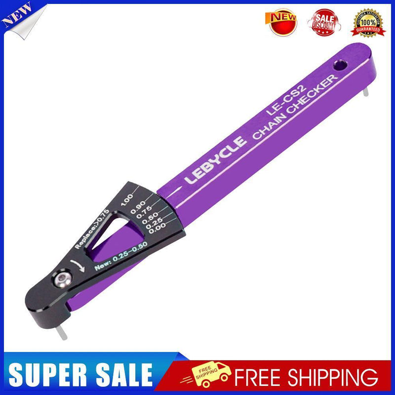 Lebycle MTB Road Bike Chain Wear Indicator Tools Chains Gauge (Purple)