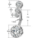 Body Jewelry Stainless Steel Belly Piercing Button Zircon Navel Women Jewelry