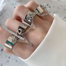 Alloy Multi-layer Chain Cross Virgin Mary Pendant Open Finger Ring Punk Rings