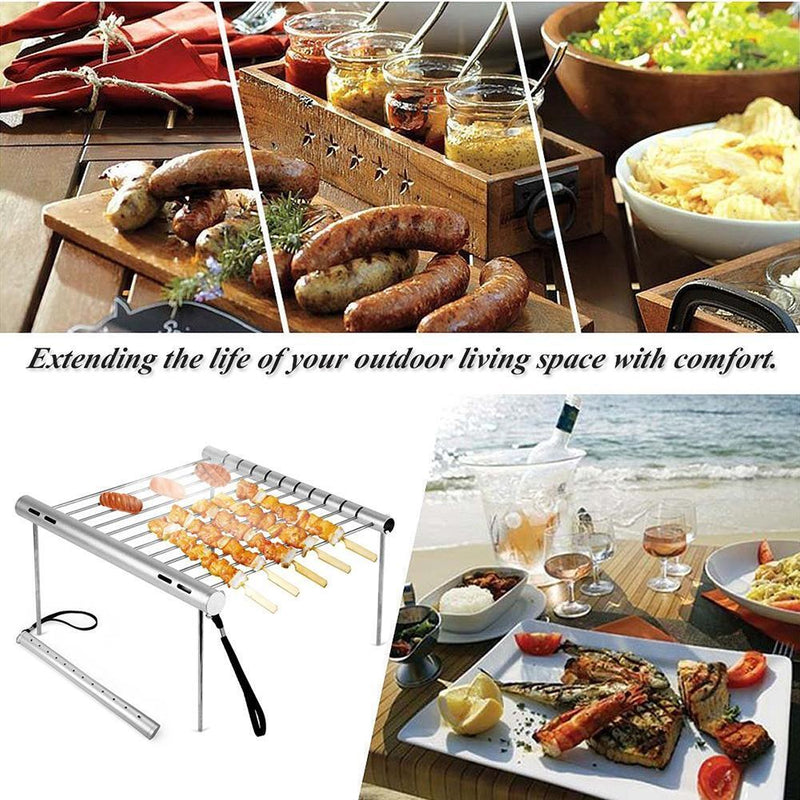 Portable Stainless Steel Barbecue Grill Foldable Outdoor Picnic BBQ Tool Newly