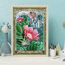 Blooming Peony Flower in Metal Frame Diamond Painting Full Drill 30x40cm (A22