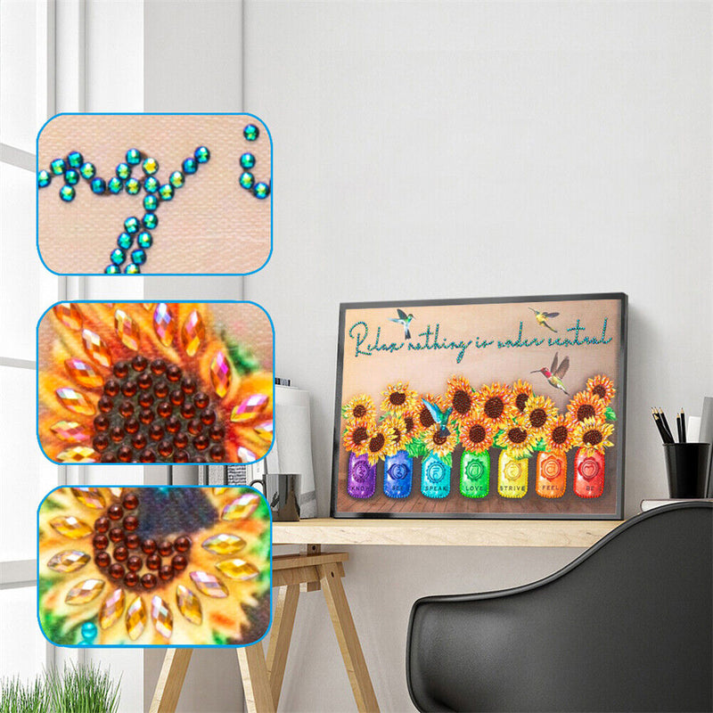 #A 5D DIY Flower Partial Special Shape Drill Diamond Drawing Handcraft Drawing A