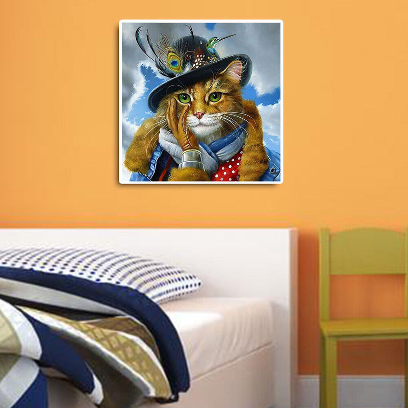 #A Waterside Cat Oil Paint By Numbers Kits DIY Handpainted on Canvas Wall Art