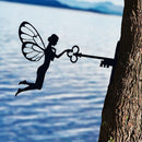 Iron Metal Fairy Silhouette Artwork for Wall Decor Garden Home Decor (A) Newly