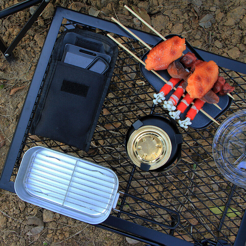 Mini BBQ Grill Pan for Camping Outdoor Picnic Cookware Nonstick Grill Baking Pan