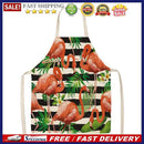 Kitchen Linen Apron Stripe Flamingo Print Home Restaurant Cooking Baking Bi