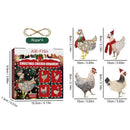 4pcs Chicken Christmas Drop Ornament Wooden Hanging Decoration Party Favor
