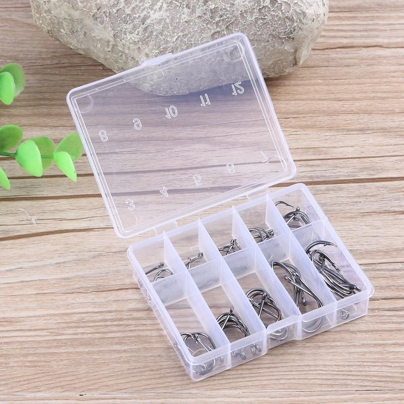 500pcs/set No.3-12 10 Types Black Nickel Fishing Hooks Fishing Accessories Newly