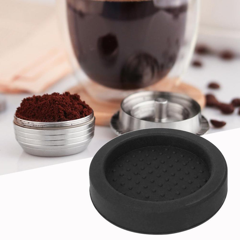 Non-slip Coffee Tamper Pad Silicone Coffee Powder Hammer Press Mat (Black)
