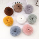 Faux Rabbit Fur Hair Ropes Hair Bands Plush Hair Scrunchies Pop Circle