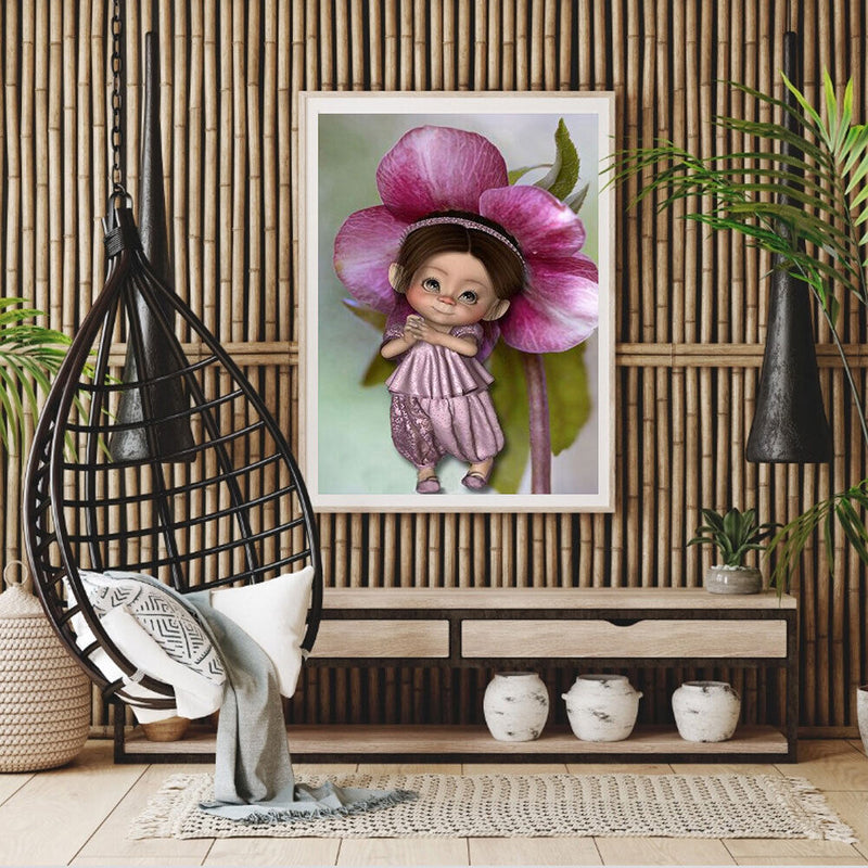 DIY Diamond Painting Kits Full Round Drill Purple Girl Mosaic Home Decoration