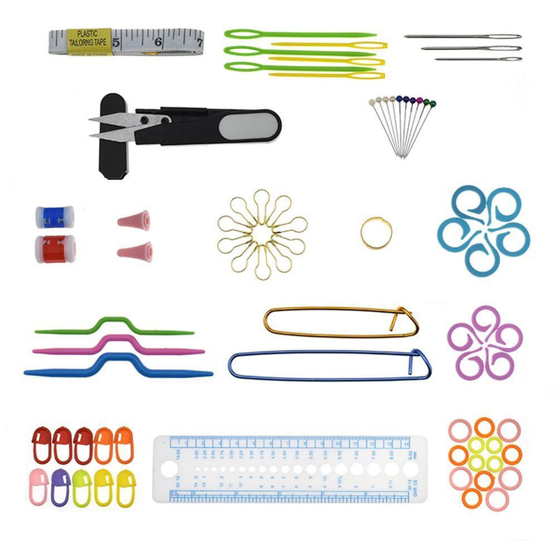 DIY Aluminum Crochet Hooks Sweater Knit Weave Sewing Needle Set Kit (Black)