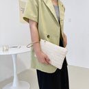 Fashion Women Bohemian Woven Wristlet Bag Beach Summer Pure Color Clutch Handbag