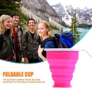 Camping Travel Silicone Water Bottle Portable Foldable Mug Cup (Rose Red)