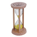 Wooden Sand Clock 3 Minutes Hourglass Sandglass Toothbrush Timer(Yellow)