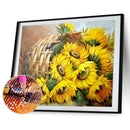 5D DIY Full Round Drill Diamond Painting Sunflower Rhinestone Drawing Pictu