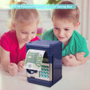 Electronic Password Coins Safe Box Deposit Piggy Bank Toys (Navy Blue) Newly
