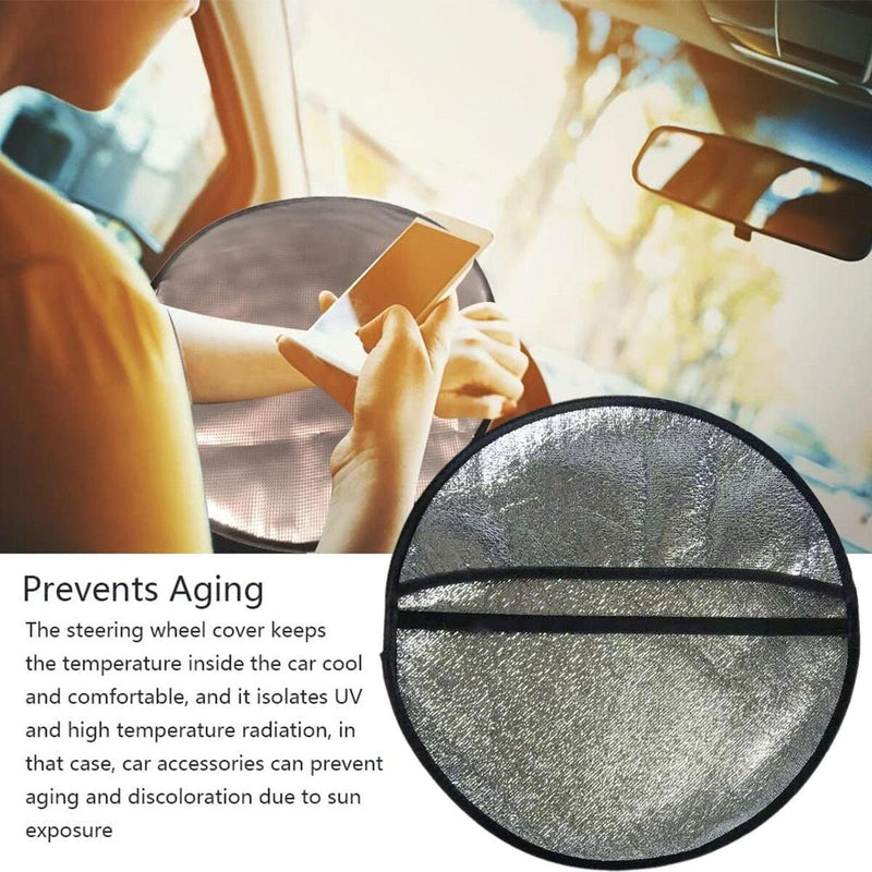 Car Steering Wheel Sunshades Sun Shade Cover Block Heat Sunscreen Insulation`