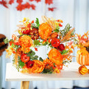 45CM Halloween Wreath Fall Door Pumpkin Wreath Garland Autumn Thanksgiving-Decor