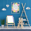 DIY Full Drill Round Rhinestone Drawing Letter Flower Painting Kit Room Decor