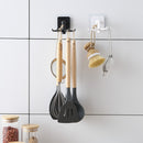 Rotated Kitchen Hooks Adhesive Wall Door Clothes Bag Hanger Racks (Black) Newly