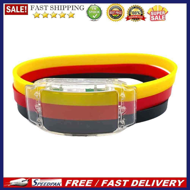 LED Glow Watch Silicone Football Game Light Up Wristbands Party Props (Germany)