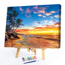 Painting By Numbers Kit DIY Beach Landscape Canvas Oil Art Picture Craft