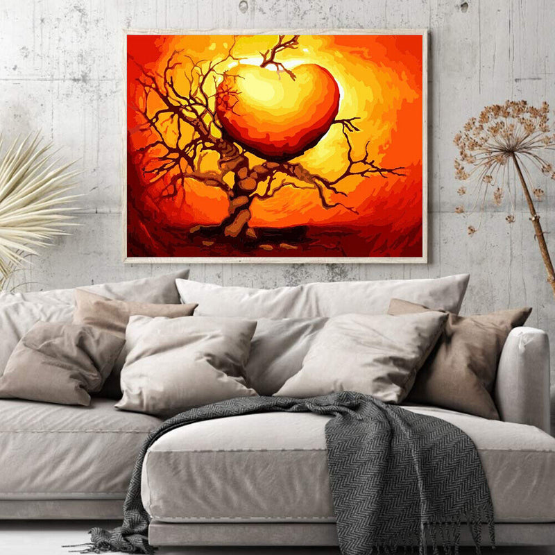 Love tree 50x40cm Oil Paint By Numbers Picture DIY Painting