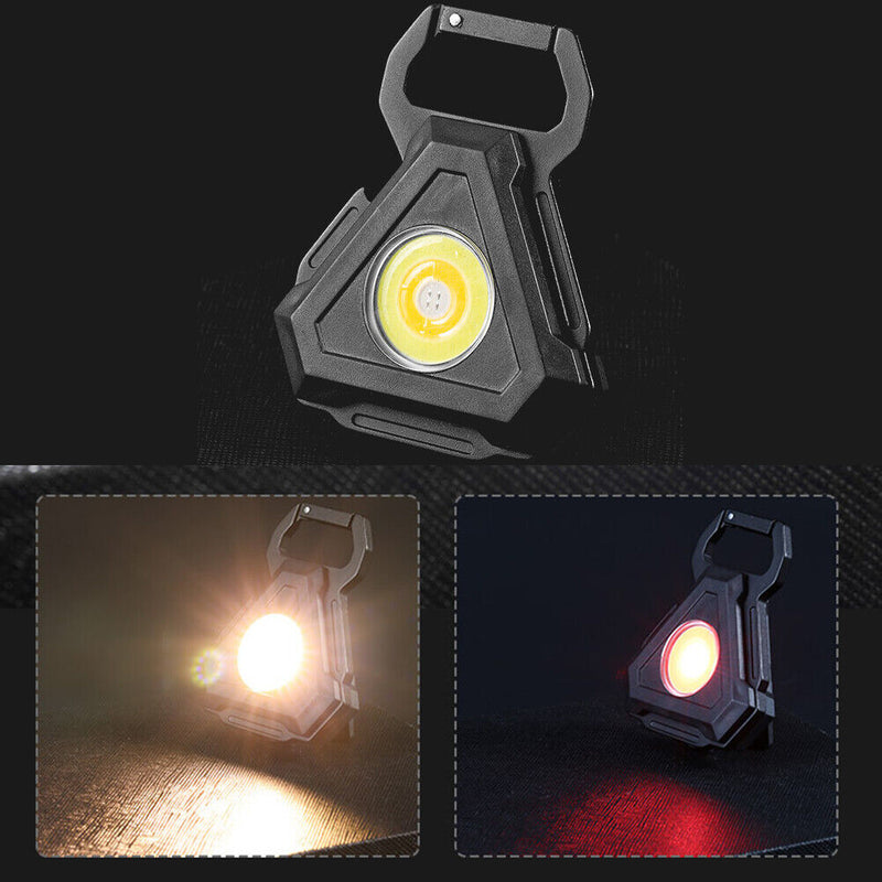 Mini Flashlight Work Light LED Portable Strong Keychains Lamp Corkscrew (B)