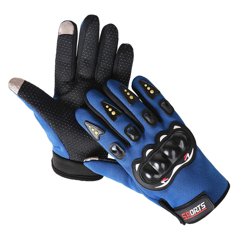 Anti-Skid MTB Bicycle Motorcycle Bike Protective Gloves (Blue Full Finger)