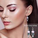 Water Drop Earrings Women Moonstone Dangle Ear Hook Jewelry Gift (Bright)