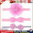 3pcs Baby Girls Elastic Bowknot Flower Headband Headwear Hair Band(Purple) Newly