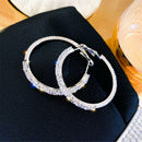 Big Circle Gorgeous Crystal Drop Dangle Stud Round Shape Round Hoop Earrings