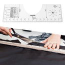 Ruler with Size Chart Craft Alignment Tool Guiding T-Shirt Cutting Sewing Ruler