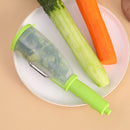 Multifunctional Fruit Peeler with Rubbish Bin Vegetable Skin Cutter (White)