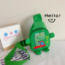 Kids Chest Bag Cute Fanny Cartoon Baby Cross-body Money Pouch (Green Car)
