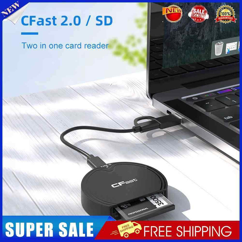 Rocketek Memory Card Adapter Portable 2 in 1 Card Reader Support for CFast/SD