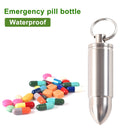 Portable Titanium Drug Holder Case Waterproof Tablet Box with Keychain (M)