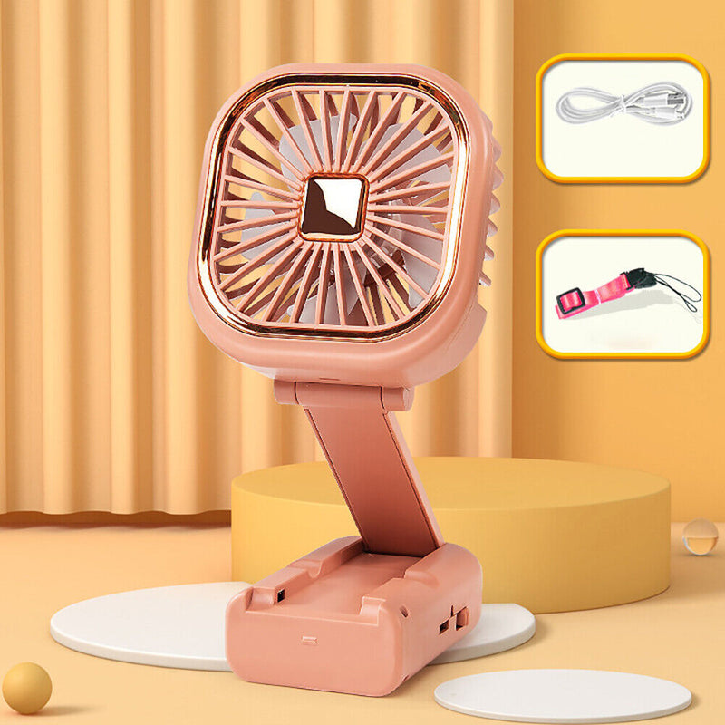 #A Portable Folding Fan 2 Speed Multifunctional Handheld Fan for Home Office Sch