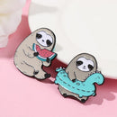 Cute Jewelry Cartoon Animal Badge Lapel Pins Enamel Brooch Sloth Koala Cat