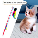 Cat Feather Funny Mouse Rod Wall Toys for Kitten Interactive Stick Pet Supplies