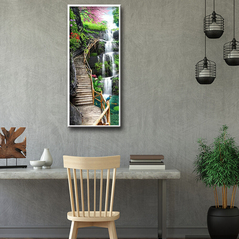 Landscape Full Round Drill Mosaic DIY Wall Art Picture of Rhinestone Decoration