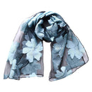 Flower Print Elegant Satin Scarf Women Retro Scarves Summer Beach Shawls Band