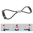 Yoga Resistance 8 Word Pull Rope Chest Expander Muscle Training (Black) Newly